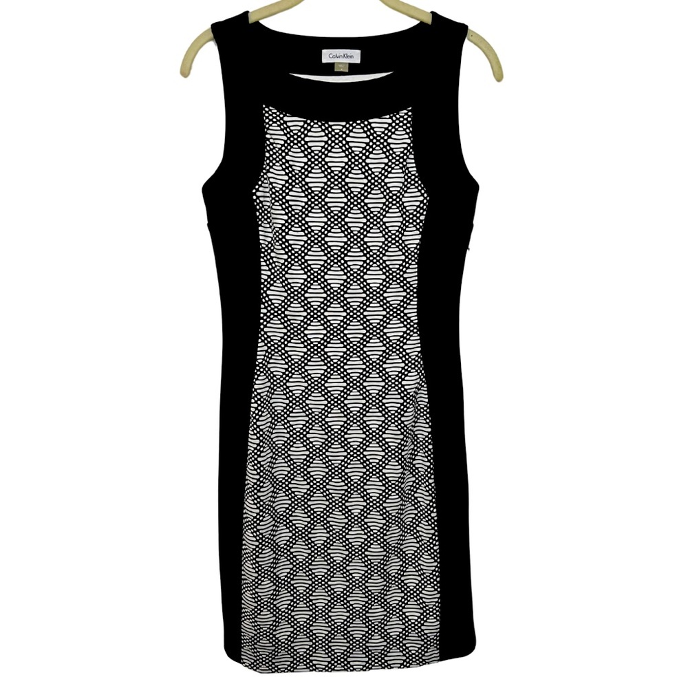 EUC Women’s Calvin Klein Black & White Bodycon Dress Size 4